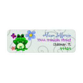 Happy Frog in Spring RETURN ADDRESS Etiket