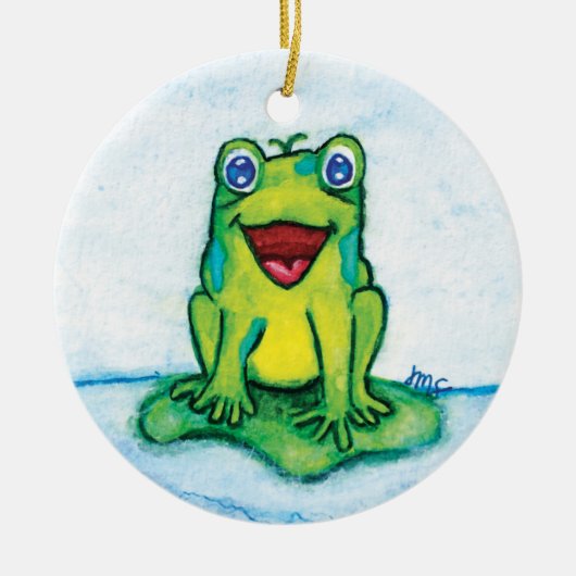 Happy Frog Keramisch Ornament (Voorkant)