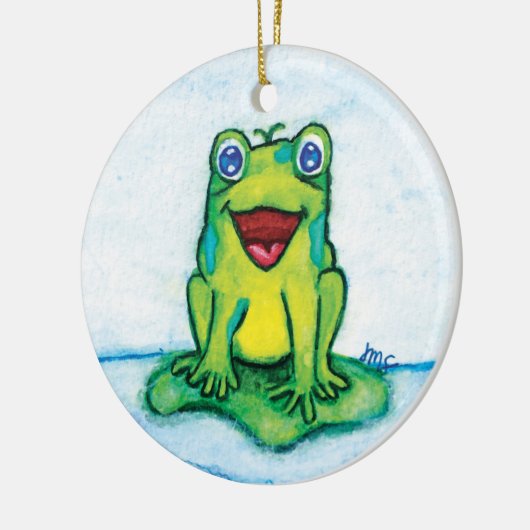 Happy Frog Keramisch Ornament (Links)