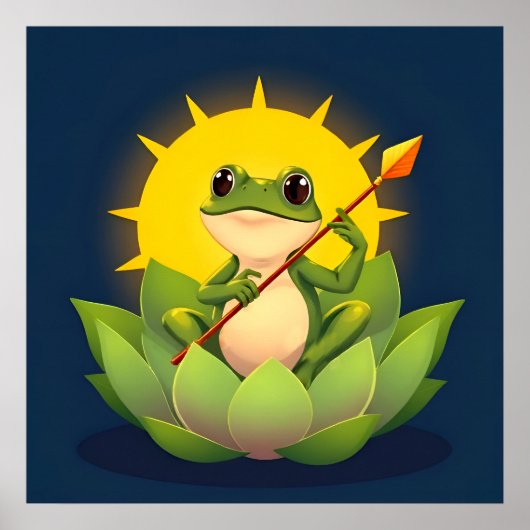 Happy Frog Princess in Lotus Waits For The Prince Poster (Voorkant)
