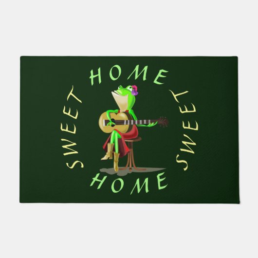 Happy Frog Spelen Gitaar Grappig Huis Deurmat (Voorkant)
