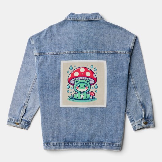 Happy Frog & Umbrella 🐸☔ Denim Jacket (Achterkant)