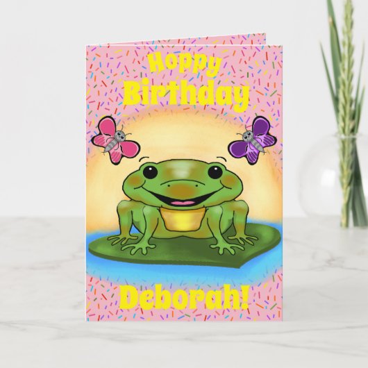 Happy Frog Verjaardag Kaart (Voorkant)