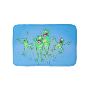 Happy Frogs Bathroom Rug Badmat