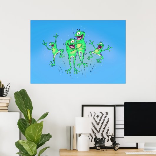 Happy Frogs-Poster Poster (Thuiskantoor)