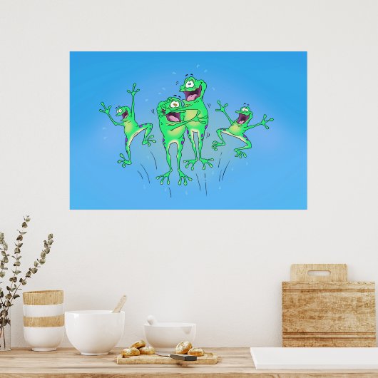 Happy Frogs-Poster Poster (Keuken)