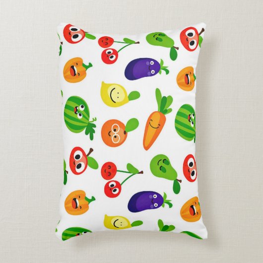 Happy Fruit & Groenten Kussen (Voorkant(Verticaal))