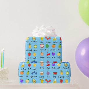 Happy Fruit met Koreaanse etikettering Cadeaupapier