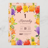 Happy Fruit thema Verjaardag Kaart (Voorkant / Achterkant)