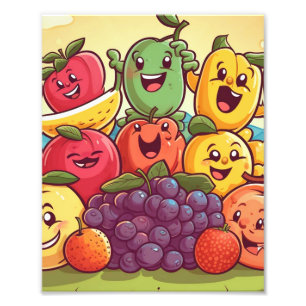 Happy Fruits Gift voor kinderen Foto Afdruk