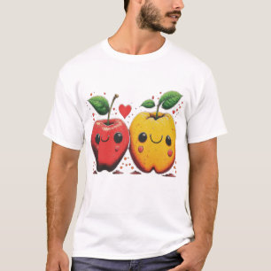 Happy Fruits Love Couple - Unieke Mode Stijl T-shirt