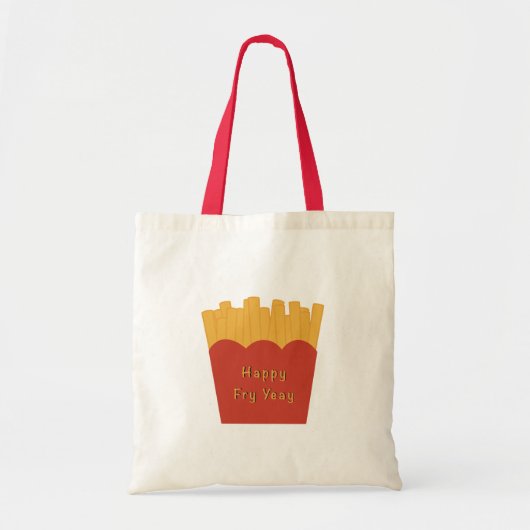 Happy Fry-Yeay Tote Bag – Funny French Fries (Voorkant)
