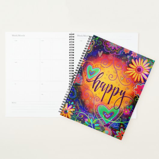 Happy Fun Color Hearts Bloemen Inspirerend Planner (Display)