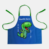 Happy Fun Dinosaurus Groen Wees Vriendelijk Kind P Schort (Voorkant)