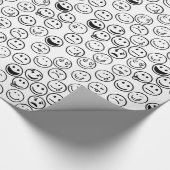 Happy Fun Schattige Humor Funny Faces Verjaardag Cadeaupapier (Hoek)