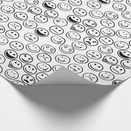 Happy Fun Schattige Humor Funny Faces Verjaardag Cadeaupapier (Hoek)