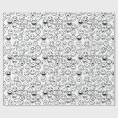 Happy Fun Schattige Humor Funny Faces Verjaardag Cadeaupapier (Vlak)