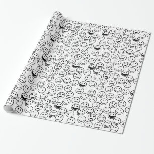 Happy Fun Schattige Humor Funny Faces Verjaardag Cadeaupapier