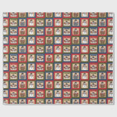 Happy Fun Snowmen | Kerstmis Cadeaupapier (Vlak)