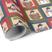 Happy Fun Snowmen | Kerstmis Cadeaupapier (Rol Hoek)