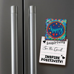Happy Fun Whimsical Kleurrijk Inspirerend Trendy Magneet