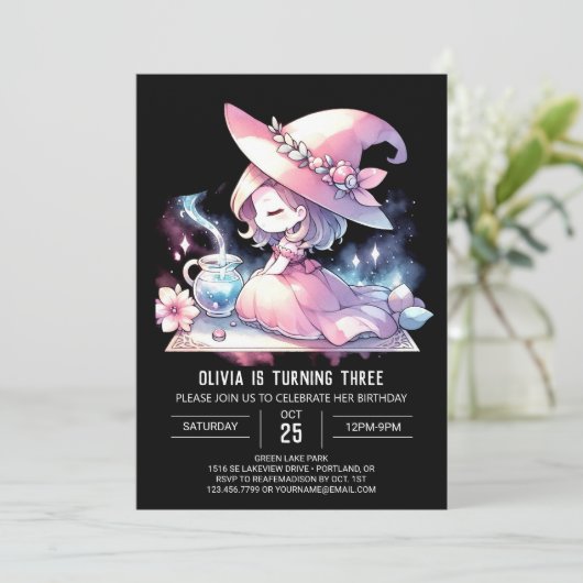 Happy Fun Wizard Verjaardag Kaart (Staand voorkant)