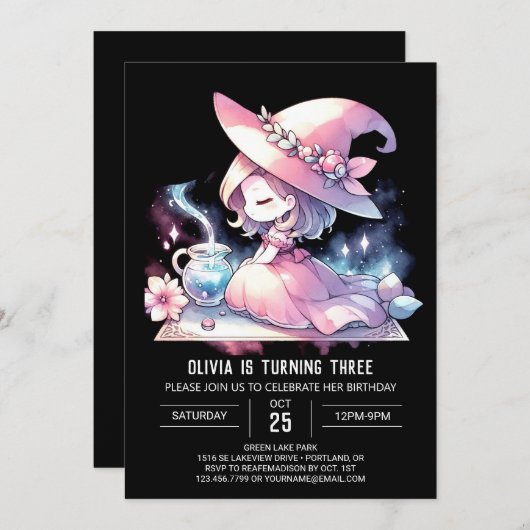 Happy Fun Wizard Verjaardag Kaart (Voorkant / Achterkant)