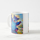 Happy Funny beer Abstracte leuke dierenkunst Koffiemok (Voorkant links)