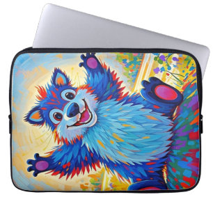 Happy Funny beer Abstracte leuke dierenkunst Laptop Sleeve