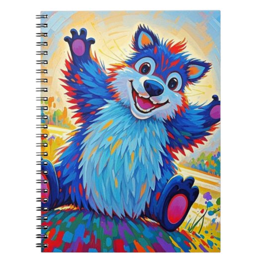Happy Funny beer Abstracte leuke dierenkunst Notitieboek (Voorkant)