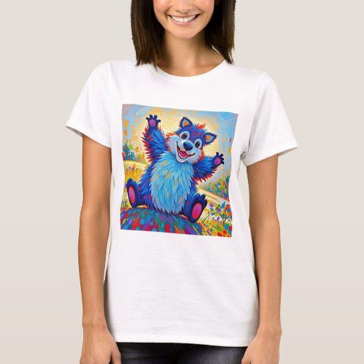 Happy Funny beer Abstracte leuke dierenkunst T-shirt (Voorkant)