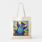 Happy Funny beer Abstracte leuke dierenkunst Tote Bag (Achterkant)