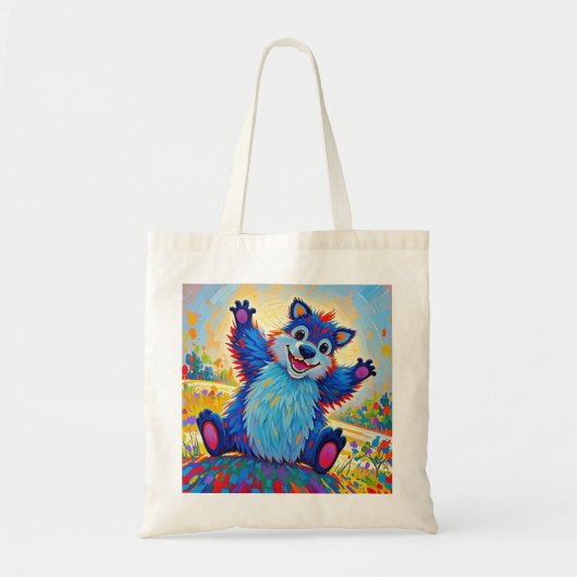 Happy Funny beer Abstracte leuke dierenkunst Tote Bag (Voorkant)