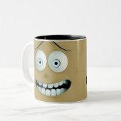 Happy Funny Face Tweekleurige Koffiemok (Voorkant links)