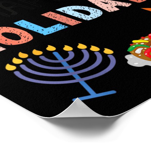 Happy Funny Feestdagen Diwali Kwanzaa Hanukkah Chr Poster (Hoek)