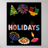 Happy Funny Feestdagen Diwali Kwanzaa Hanukkah Chr Poster (Voorkant)