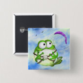 Happy Funny Frog Paraglider Button (Voorkant /achterkant)
