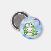 Happy Funny Frog Paraglider Magnet (Voorkant / Achterkant)