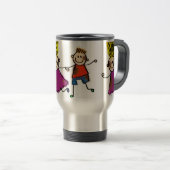 Happy Funny Kinder Couple Drawing Doodle Cartoon Reisbeker (Voorkant rechts)