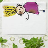 Happy Funny Kinder Couple Drawing Doodle Cartoon Theedoek (Gevouwen)