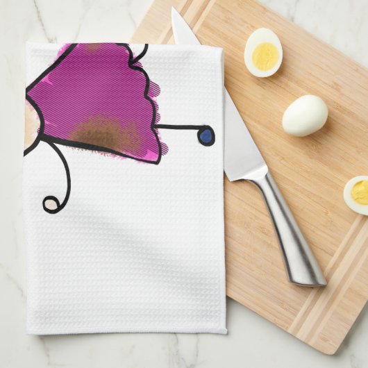 Happy Funny Kinder Couple Drawing Doodle Cartoon Theedoek (Quarter Fold)