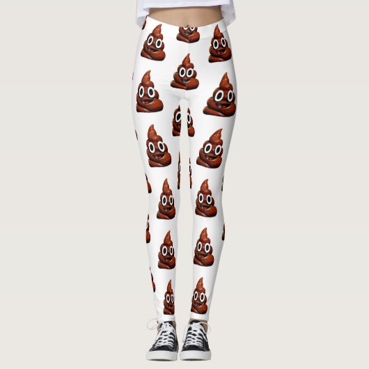 Happy Funny Poop Emoji-leggings Leggings (Voorkant)