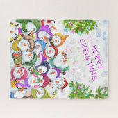 Happy Funny Snowmans Merry Kerstfeest vieren Legpuzzel (Horizontaal)