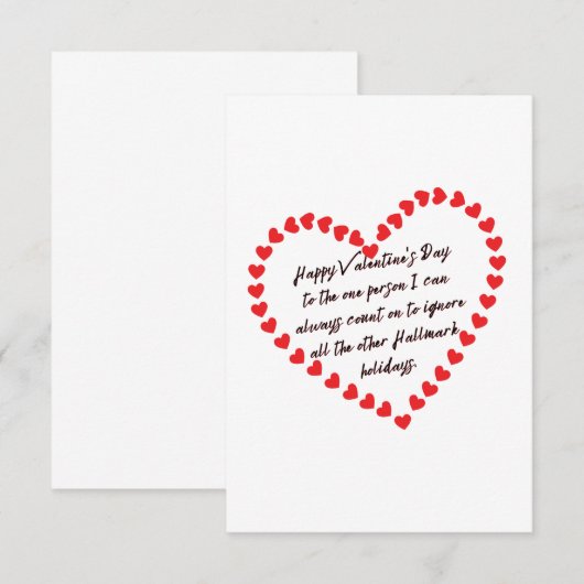 Happy Funny Valentijnsdag gift citeert sarcastisch Bedankkaart (Voorkant / Achterkant)