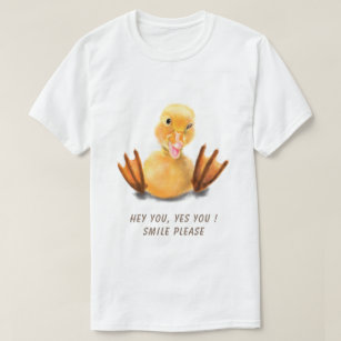 Happy Funny Yellow Duck Playful Wink - voeg tekst  T-shirt