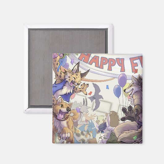 Happy furry con Magnet (Voorkant / Achterkant)