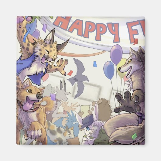 Happy furry con Magnet (Voorkant)