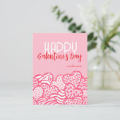 Happy Galentine Blush Pink Animal Print Hartnaam Feestdagenkaart (Staand voorkant)