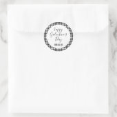 Happy Galentine Day Black and White Heart Ronde Sticker (Tas)