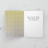 Happy Galentine Day Yellow Grey Heart Pattern Feestdagen Kaart (Binnen)